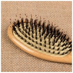 Расческа массажная Meizer натуральная щетина, цвет "светлое дерево"