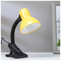 Лампа настольная Уютель на прищепке, светодиодная, 8 Вт, LED, 750 Лм, шнур 1,5 м, желтая