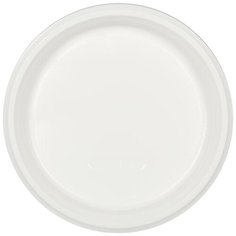 Комус Тарелки одноразовые пластиковые Стандарт, 22 см, 100 шт., белый