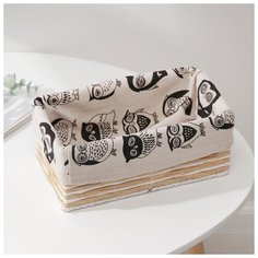 Корзина для хранения Доляна плетеная, "Совы", 25*14*10 см (3549390)