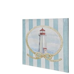 Постер на раме (картина) "Маяк красный верх" L:60cm. -H:60cm. Seashop