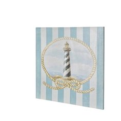 Постер на раме (картина) "Маяк в полуску" L:60cm. -H:60cm. Seashop