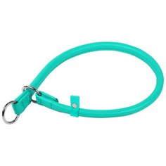 Ошейник удавка рывковый кожаный круглый для собак ментол 8 мм 40 см Collar WauDog Glamour (1 шт)