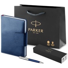Подарочный набор: ручка Parker Sonnet Entry Point Blue Steel и ежедневник. Бизнес подарок.