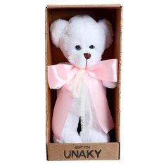 Мягкая игрушка Unaky Soft Toy "Медведица Сильва с розовым бантом", 33 см