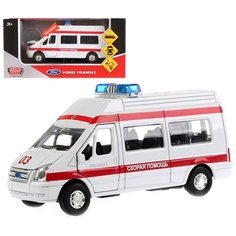 Машина металлическая, инерционная «Ford Transit. Скорая помощь», световые и звуковые эффекты Технопарк