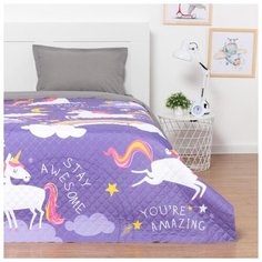 Покрывало Этель 1,5-спальное, Surf the rainbow, 145*210 см, микрофибра