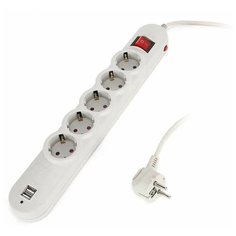 Сетевой фильтр Supra SF-5-ESC-USB-1.8M light grey 1.8 метра светло-серый