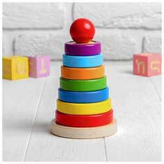 Развивающая пирамидка "Разные фигуры внутри" 10х10х16,5 см Сима ленд