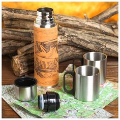 Туристический набор посуды Командор "Русская рыбалка", термос 500 мл, кружка 200 мл 2 шт Komandor