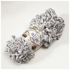 Пряжа ALIZE "Puffy", 100% микрополиэстер, 9 м*100 г, 686 белый леопард