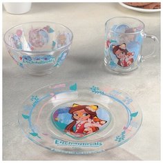 Набор детской посуды Sima-land "Энчантималс, Лисенок", 3 предмета Сима ленд