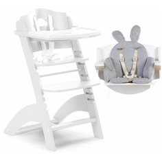 Стульчик для кормления Childhome Lambda 2 White с подушкой Rabbit grey