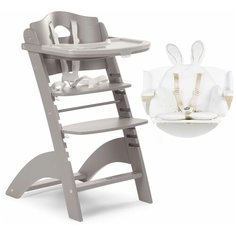 Стульчик для кормления Childhome Lambda 2 Stone Grey с подушкой Rabbit white