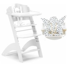 Стульчик для кормления Childhome Lambda 2 White с подушкой Angel leopard