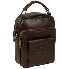 Мужская кожаная сумка 5091 коричневая Polar