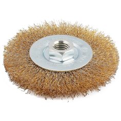 Щетка для УШМ Ultima, 100 мм,М14, плоская, латунирован.витая проволока (3шт)