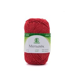 Пряжа Камтекс Мотылек 50гр. 140м. (70% хлопок, 30% лавсан) (046 красный) 5 шт