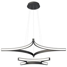 Люстра Лючера luchera потолочная, подвесная, светодиодная, Ромбо, двойная звезда, TLRO2-40/70-01, черная, алюминий, 4000К(дневной свет), размер 40*40см, 70*70 см, светильник, 66Вт, лофт, модерн, хайтек, кухня,спальня, детская, гостиная, офис