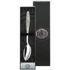 Ложка десертная "Морозко" посереб. с част. позол. + футляр Кольчугинский мельхиор