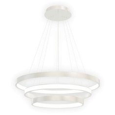 Люстра Лючера luchera потолочная, подвесная, светодиодная, Руэдо, три кольца, TLRU3-30/40/50-01, белая, алюминий, 4000К(дневной свет), диаметр 30см, 40см, 50см, светильник, 64Вт, лофт, модерн, хайтек, кухня,спальня, детская, гостиная, офис