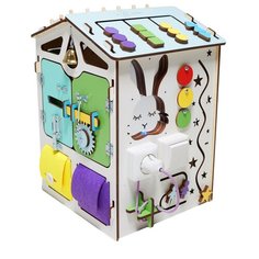 Бизиборд домик развивающий "Я умею" бизидомик со светом бизидом Bunny Board от года