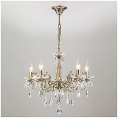 Люстра с хрусталем 3281/5 античная бронза / прозрачный хрусталь Eurosvet