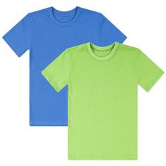 Комплект футболок 2 шт, КФ-1618-2, Утенок, рост 122-128 см, цвет голубой_салат
