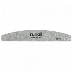 RUNAIL RuNail, пилка для искусственных ногтей (серая, полукруг, 150/180)