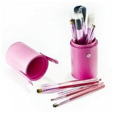 TNL PROFESSIONAL TNL, набор кистей для макияжа в розовой тубе, 12 шт