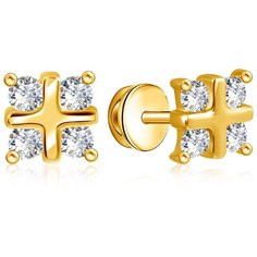 Бронницкий Ювелир Серьги из желтого золота 2Б30047-010