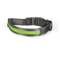 Ошейник для собак светящийся DUVO+ , 45-63см/25мм, нейлон, серо-зеленый (Бельгия)