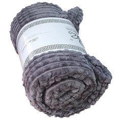 Плед плюшевый велсофт серый кубик 04 200/220 см. Iv Selena