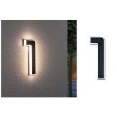 Уличный настенный светильник Paulmann Номер 1 LED 0.2Вт 3000К IP44 Пластик Солнечная батарея 79842