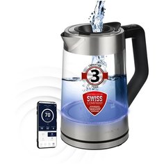 Чайник Polaris PWK 1725CGLD WIFI IQ Home, серебристый/черный
