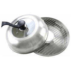 Сковорода-гриль Goodgrill Гриль-газ D-519, 33 см, с крышкой, серебристый