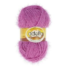 Пряжа Adelia "BRILLIANT" 100% полиэстер №25 св.сиреневый - 10 мотков по 50 г