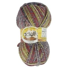 Пряжа Adelia "NELLY" 70% шерсть, 30% акрил №09 св.хаки-серый - 5 мотков по 100 г