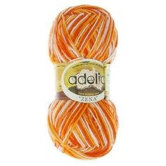 Пряжа Adelia "ZENA" 100% акрил №21 оранжевый-желтый-белый - 5 мотков по 100 г