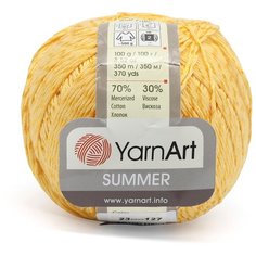 Пряжа YarnАrt Summer 100гр 350м (70% хлопок, 30% вискоза) (23 желтый) 4 мотка