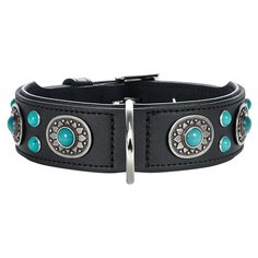 Hunter виа hunter ошейник для собак sioux 55 (41-49 см) кожа черный фурнитура с имитацией бирюзы 41610, 0,170 кг