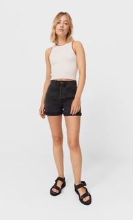Stradivarius Шорты Mom Fit С Эффектом Потертости 32
