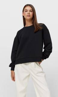 Stradivarius Базовая Толстовка С Декоративными Швами Черный L
