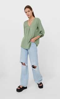 Stradivarius Рубашка С Рукавами 3/4. Multicolor Xs