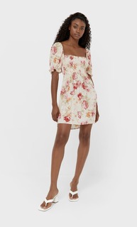 Stradivarius Короткое Платье Цвет Небеленого Полотна S
