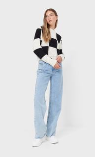 Stradivarius Свитер С Вышивкой Черный Xs