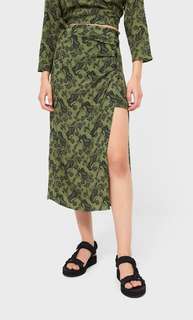 Stradivarius Юбка Миди В Стиле Парео Хаки 36