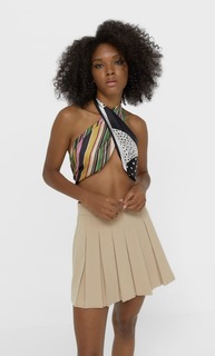 Stradivarius Юбка В Складку Бежевый L