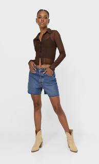 Stradivarius Джинсовые Шорты Светлый Деним 34