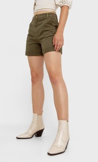 Stradivarius Шорты Из Твила Хаки S